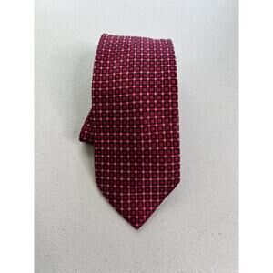 Nautica Red, Blue Geometric Pattern 100% Silk Tie NWOT